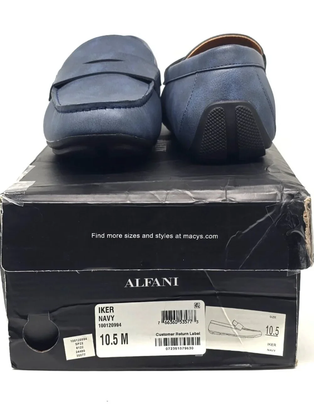 ALFANI Iker Blue Boat Loafers Comfort Casual Driver Shoes Men's Size 10.5 M